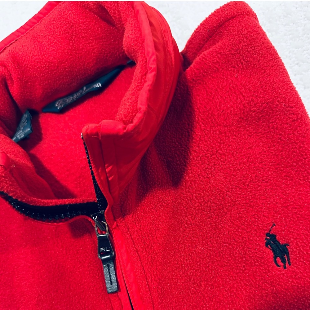 Vintage Polo Ralph Lauren Fleece Packable Hood Full Zip Jacket XL